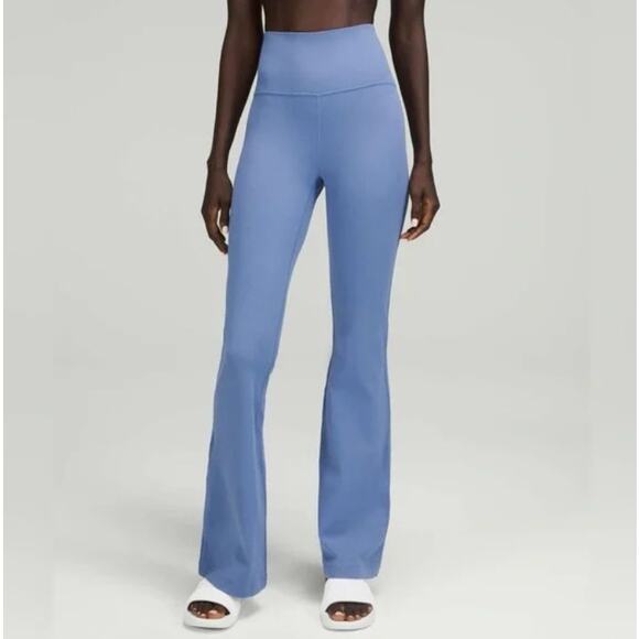 Sz 4 Lululemon Groove Super-High-Rise Flared Pants Nulu Blue Athleisure Yoga Y2k - Picture 1 of 6